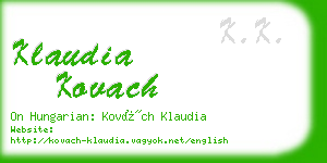 klaudia kovach business card